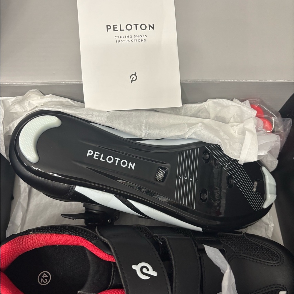 Peloton Black and Red Cycling Shoes